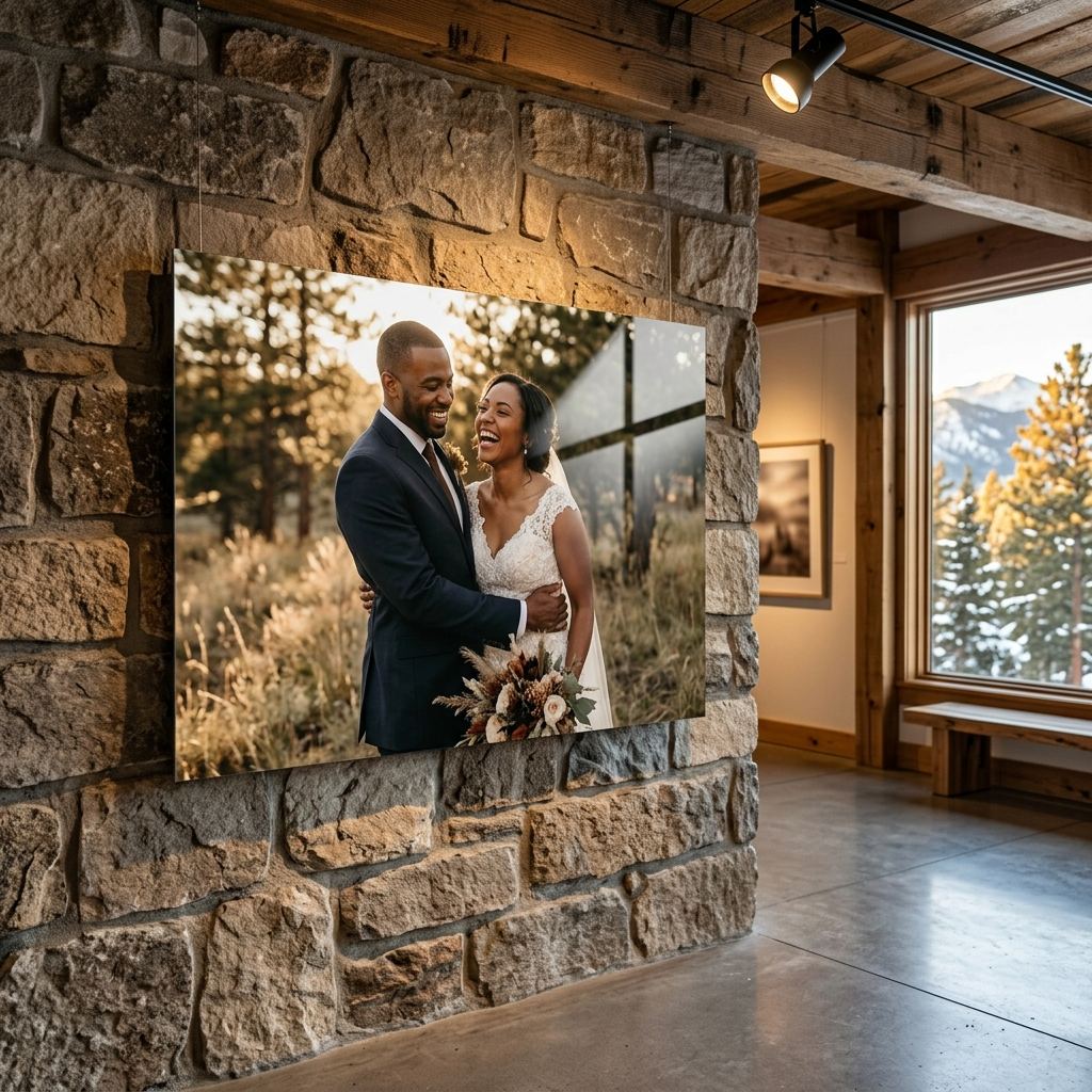 Family and wedding photo metal print